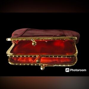 RED LEATHER COIN PURSE (Vintage)